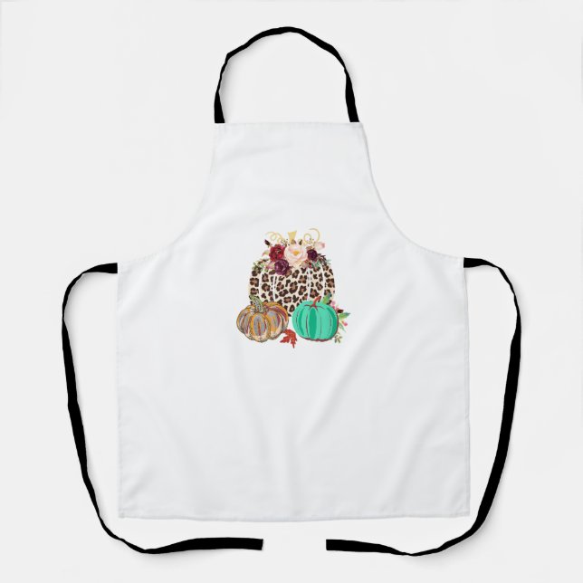 Tablier Chute Leopard Cheetah Citrouille Rustique Hallowee (Recto)