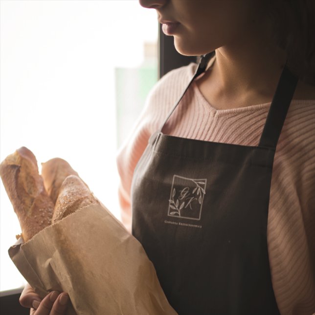 Tablier Cimier botanique | Monogramme intemporel (Créateur téléchargé)