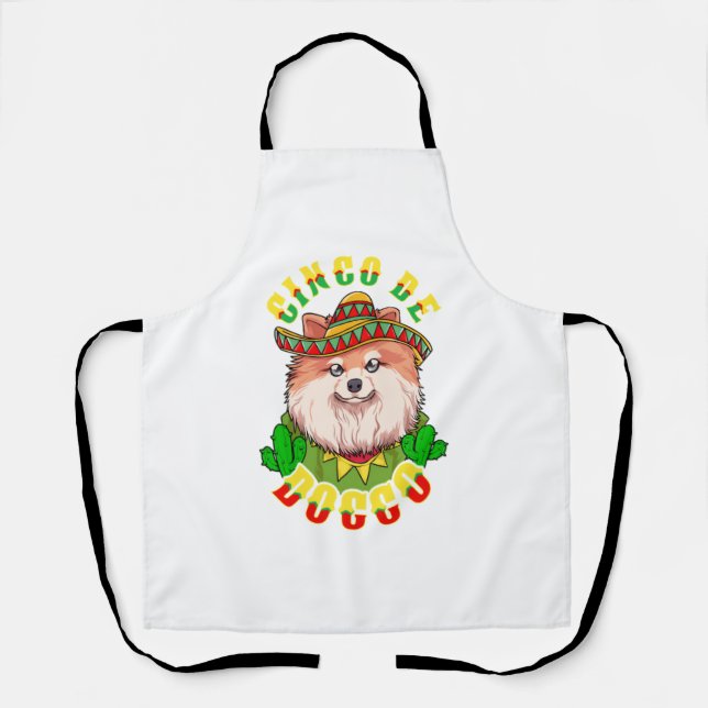 Tablier Cinco de Doggo Funny Pomeranian (Recto)