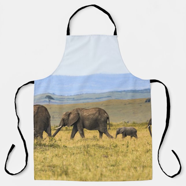 TABLIER CINQ ÉLÉPHANTS EN GRAS BROWN (Recto)