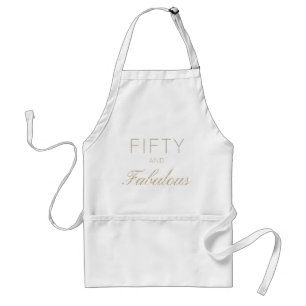 Tablier Cinquante et fabuleuse Parties scintillant d'or bl