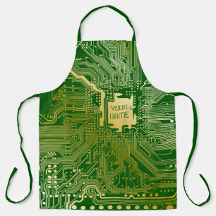 Tablier Circuit Monogramme Motherboard Electronics Chip Te