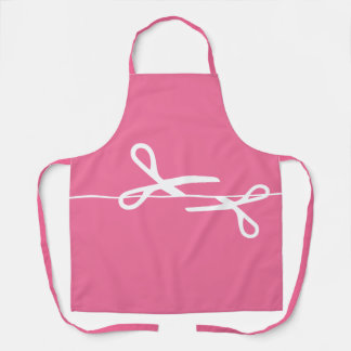 Tablier Ciseaux modernes Liste de cheveux Flamant rose ros