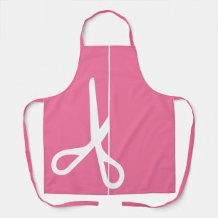 Tablier Ciseaux modernes Liste de cheveux Flamant rose ros