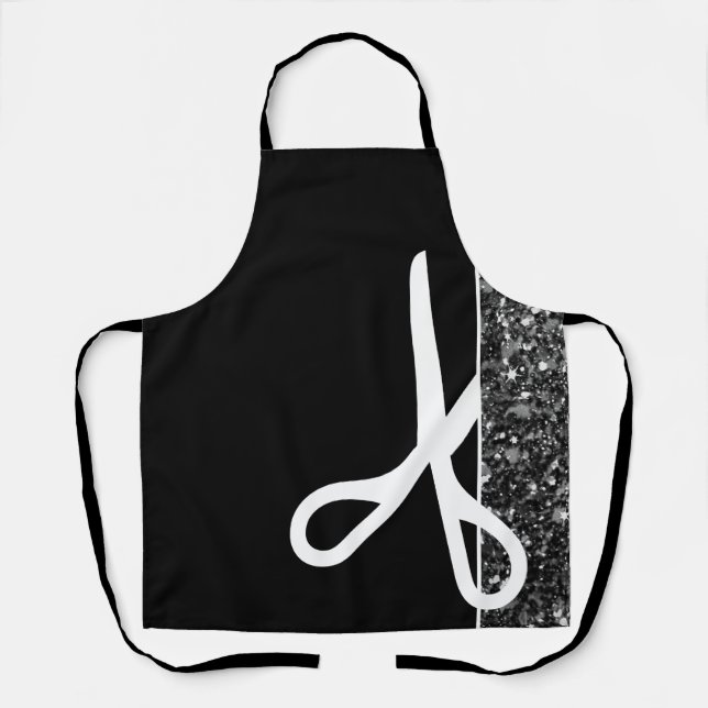 Tablier Ciseaux modernes Stylo cheveux noir (Recto)