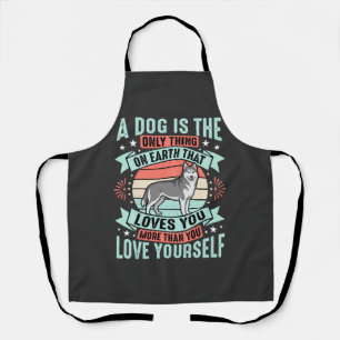 Tablier Citation Amoureux de Chien Graphique Husky Vintage