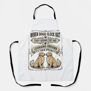 Tablier Citation de chien drôle Gravure vintage Chiens par