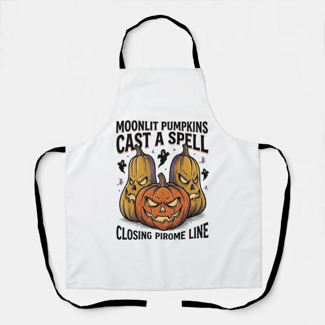 Tablier Citation de citrouille d'Halloween Jack O Lantern  (Recto)