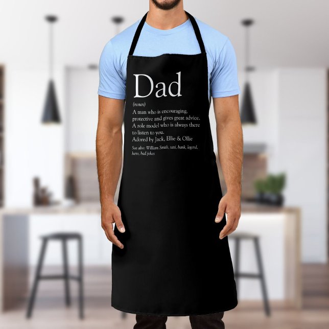 Tablier Citation de définition de plaisir papa (Dad Fun Definition Quote Saying Apron)