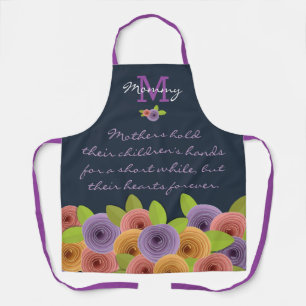 Tablier Citation de la Fête des Mères Florales colorées av