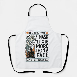 Tablier Citation de masque Halloween vintage vector design