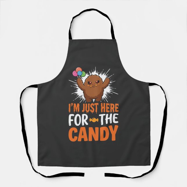 Tablier Citation de monstre de bonbons d'Halloween Design (Recto)