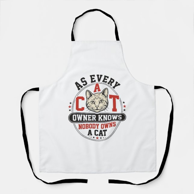Tablier Citation drôle de propriétaire de chat Design de g (Recto)