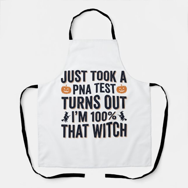 Tablier Citation drôle de sorcière pour test de Halloween  (Recto)