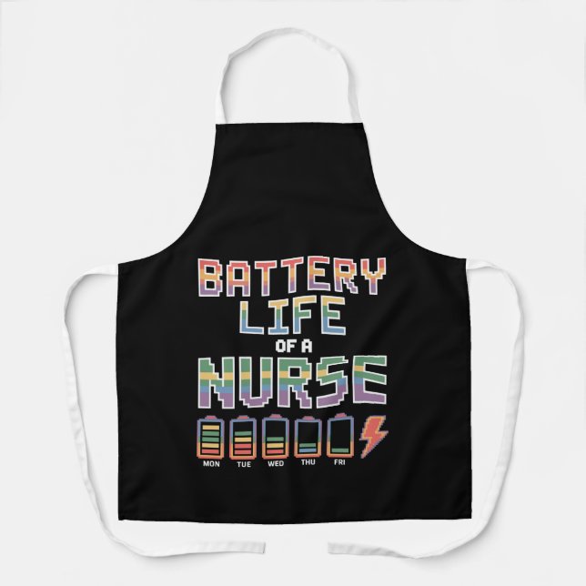Tablier Citation drôle sur la vie de batterie d'infirmière (Recto)