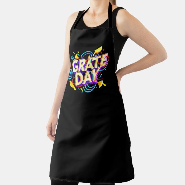 TABLIER CITATION FUNNY "GRATE DAY" CONCEPTION FESTIVE (Insitu)