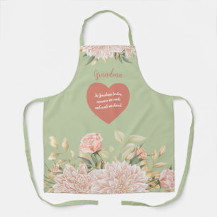 Tablier Citation Grand-Mère Aquarelle Rose Floral