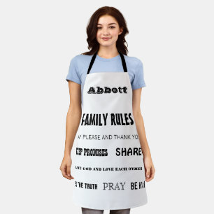 Tablier Citation Inspirante La Vie Règles de la Famille