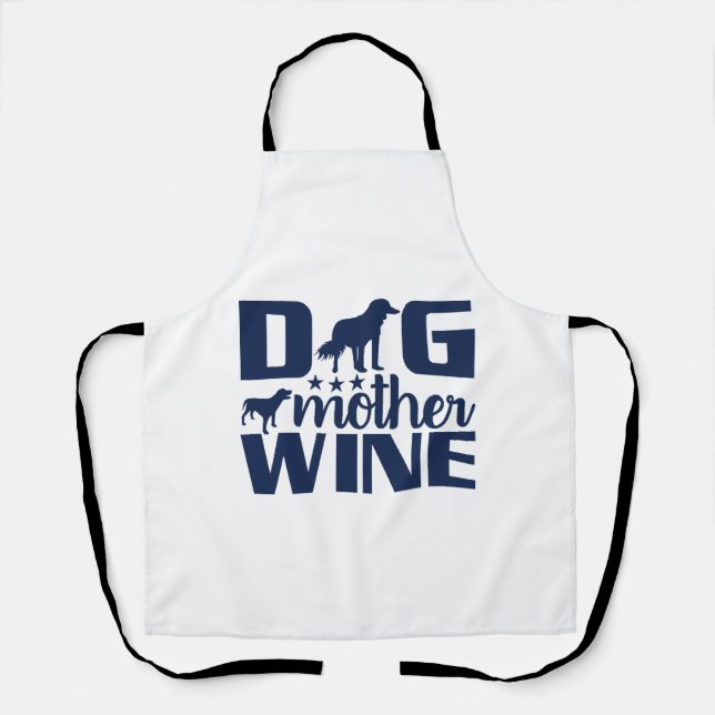 Tablier Citation Mère de Chien Amoureuse de Vin (Recto)