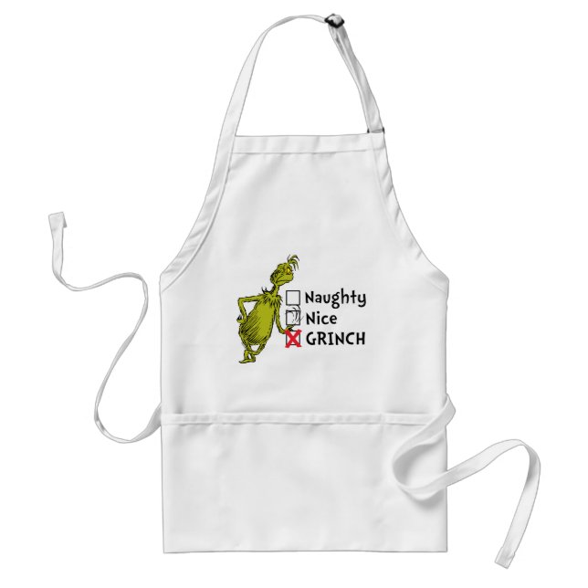 Tablier Citation Naughty, Nice ou Grinch (Devant)