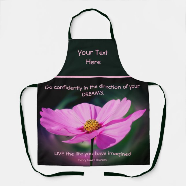 Tablier Citation sur les rêves Cosmos Fleur Inspirante   (Recto)