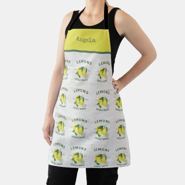 Tablier Citron aquarelle rustique – Citron esthétique vint (Insitu)