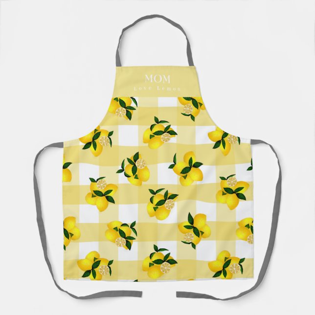 Tablier Citron chic En vichy jaune (Recto)