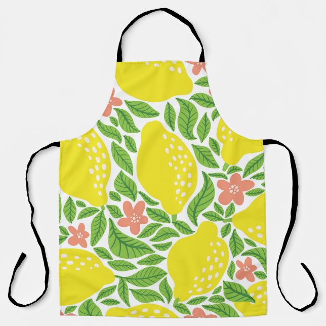 Tablier Citron Citrus Motif Vintage d'été (Recto)