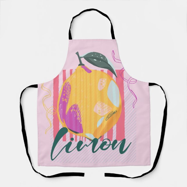 Tablier Citron Limon Rose Italien (Recto)