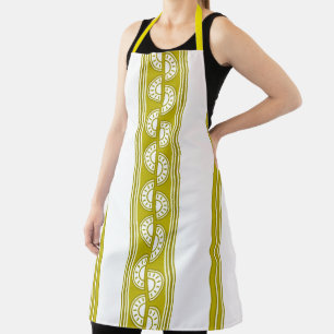 Tablier Citron Luxe Rayures Jacquard