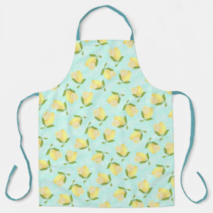 Tablier Citron Motif Aimer Bleu