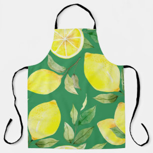 Tablier citron, motif d'aquarelle, arrière - plan, fruit,