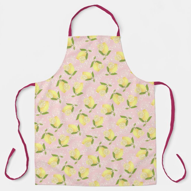 Tablier Citron Motif Love Peach (Recto)
