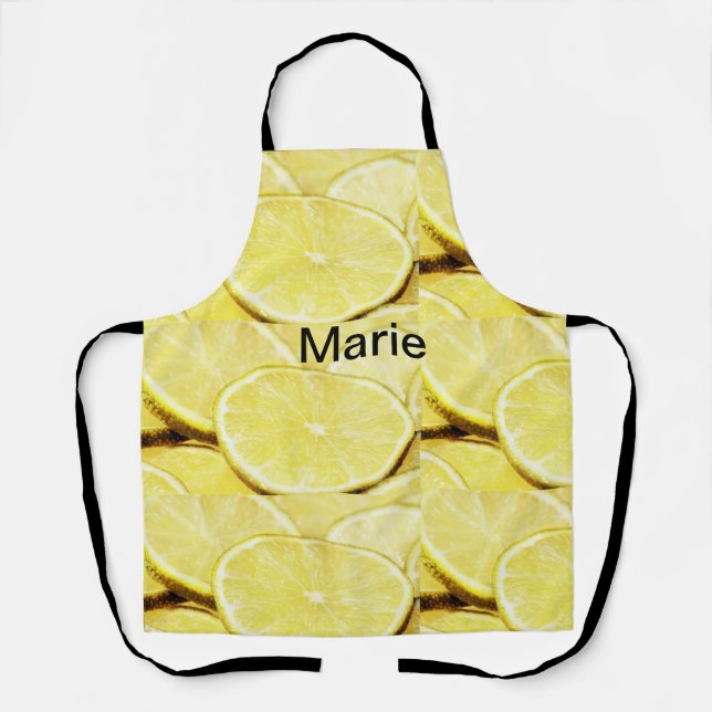Tablier Citron vert jaune simple ajouter un nom minimal pe (Recto)