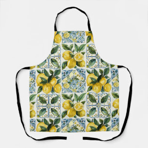 Tablier Citrons et carreaux italiens La Dolce Vita Motif