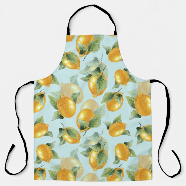 Tablier Citrons Feuilles : Aquarelle Impression transparen (Recto)