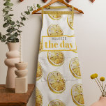 Tablier Citrons Jaunes Modernes Motif & Squeeze La Journée<br><div class="desc">Citrons Jaunes Modernes Motif & Squeeze La Journée</div>