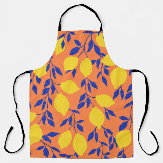 Tablier Citrons stylisés Vintage Motif tropical