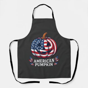 Tablier Citrouille Américaine Halloween Drapeau Usa Étoile