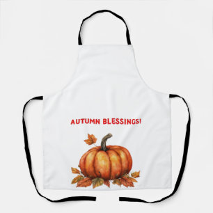 Tablier Citrouille Bénédictions d'Automne avec Feuilles de