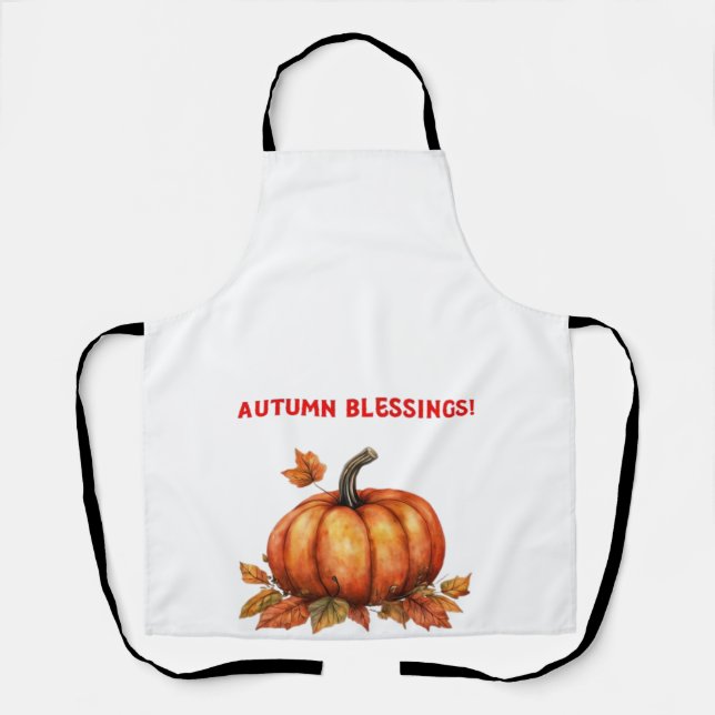 Tablier Citrouille Bénédictions d'Automne avec Feuilles de (Recto)
