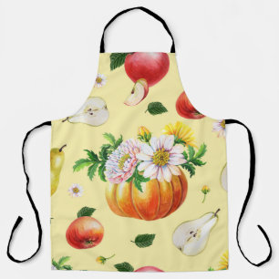Tablier Citrouille, chrysanthemum : illustration de fruits