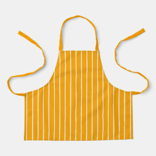 Tablier Citrouille classique Orange et blanc mince bandes