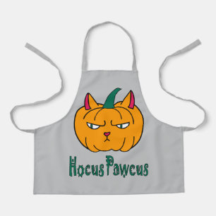 Tablier Citrouille de chat roux de Halloween hocus pocus m