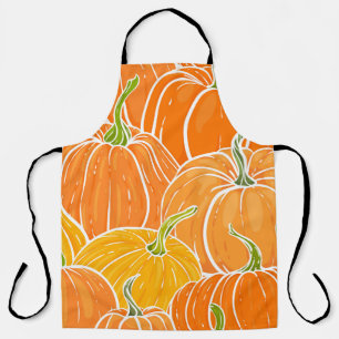 Tablier Citrouille de dessin, motif d'automne mignon.