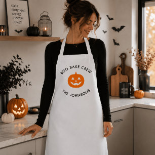 Tablier Citrouille de l'équipe de Boo personnalisée – Pers