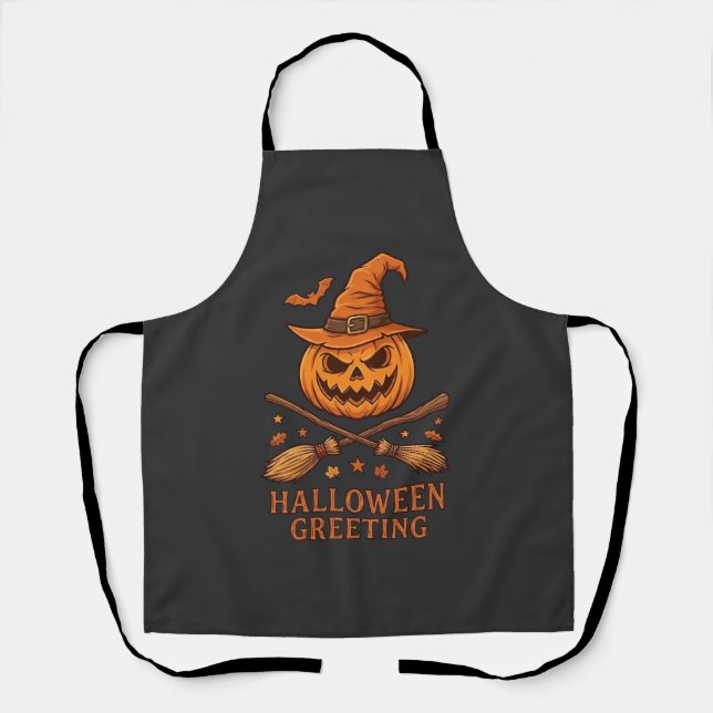 Tablier Citrouille de salutation d'Halloween Chapeau de so (Recto)