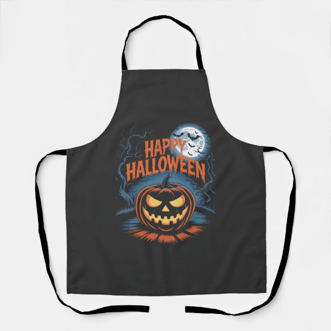 Tablier Citrouille d'Halloween effrayante Jack O (Recto)