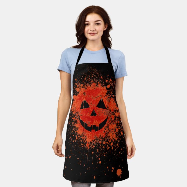 Tablier Citrouille en panne Jack O'lantern Apron (Porté)