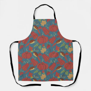 Tablier Citrouille et carotte sans couture motif rouge et